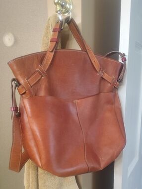 Boldrini Selleria Italian Leather Women's Leather Tote Bag in Cognac Brown
